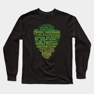 Pacific Northwest Word List Cloud Long Sleeve T-Shirt